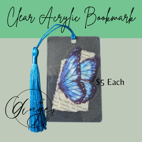Blue Butterfly Dictionary Acrylic Bookmark
