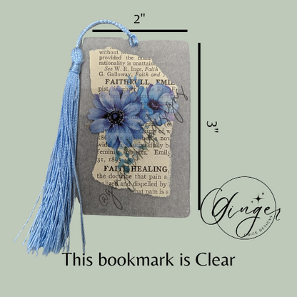 Blue Daisies Dictionary Acrylic Bookmark
