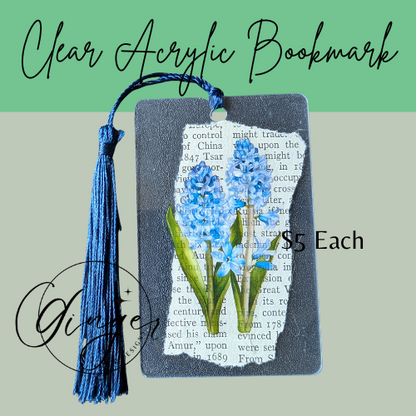 Blue Hyacinth Dictionary Acrylic Bookmark