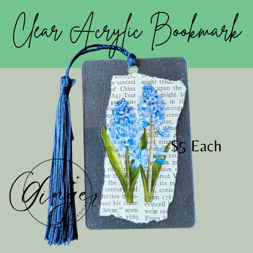 Blue Hyacinth Dictionary Acrylic Bookmark