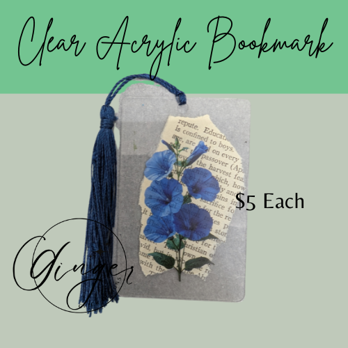 Blue Morning Glories Dictionary Acrylic Bookmark