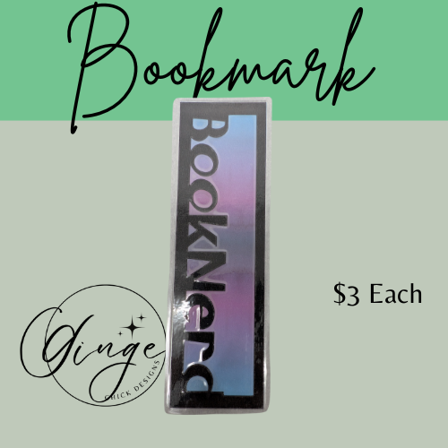 Booknerd Laminated Bookmark with Pink & Blue
