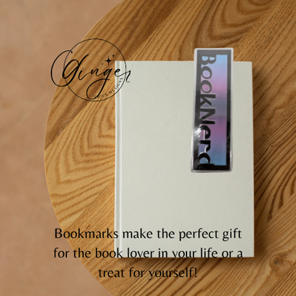 Booknerd Laminated Bookmark with Pink & Blue