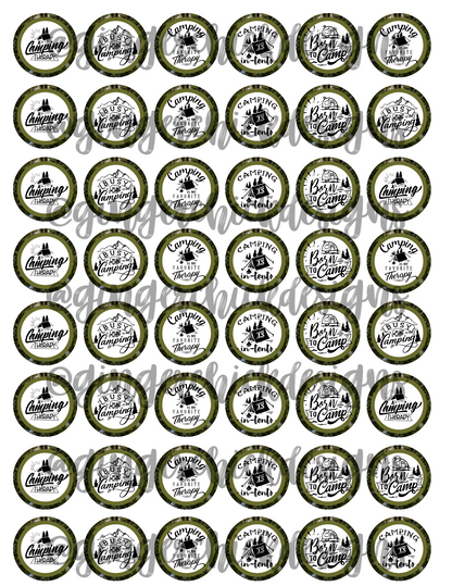 Camping is Therapy Bottle Cap Images