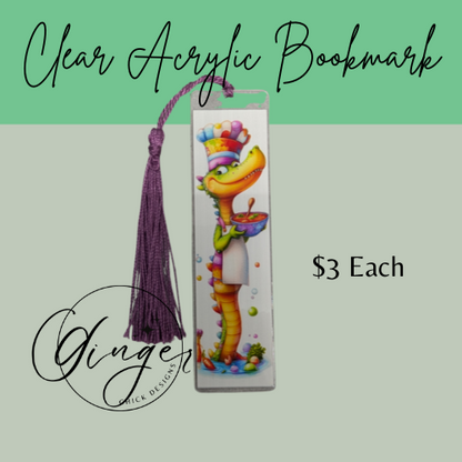 Circus Alligator Acrylic Bookmark