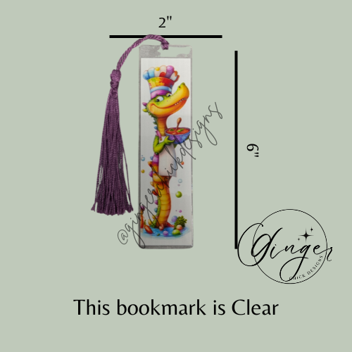 Circus Alligator Acrylic Bookmark