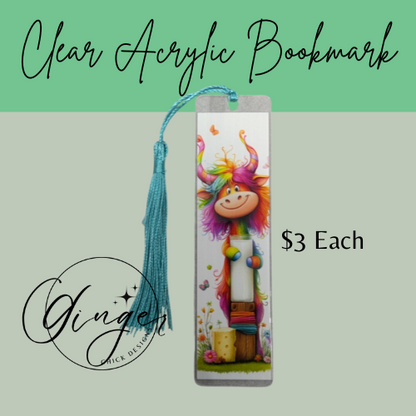 Circus Cow Acrylic Bookmark