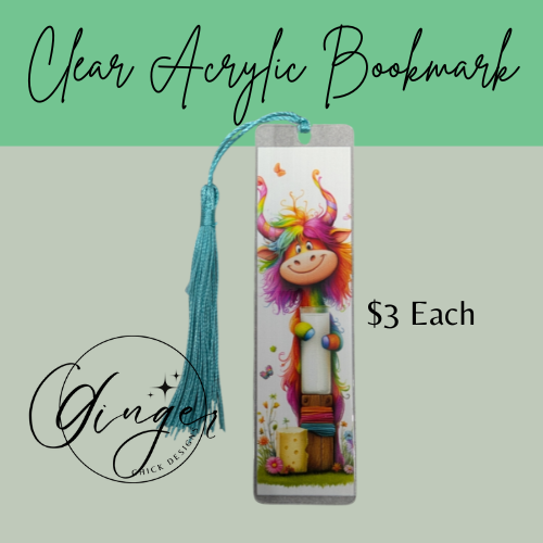 Circus Cow Acrylic Bookmark