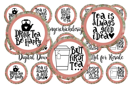 Tea Party Gnome Bottle Cap Images