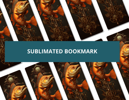 Orange Steampunk Fish Bookmark