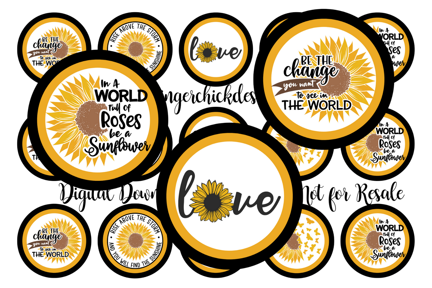 Sunflower Bottle Cap Images