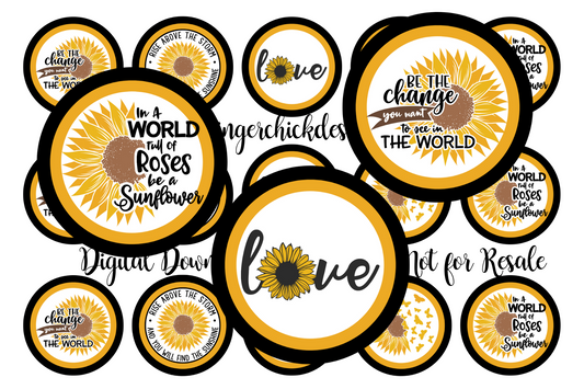 Sunflower Bottle Cap Images