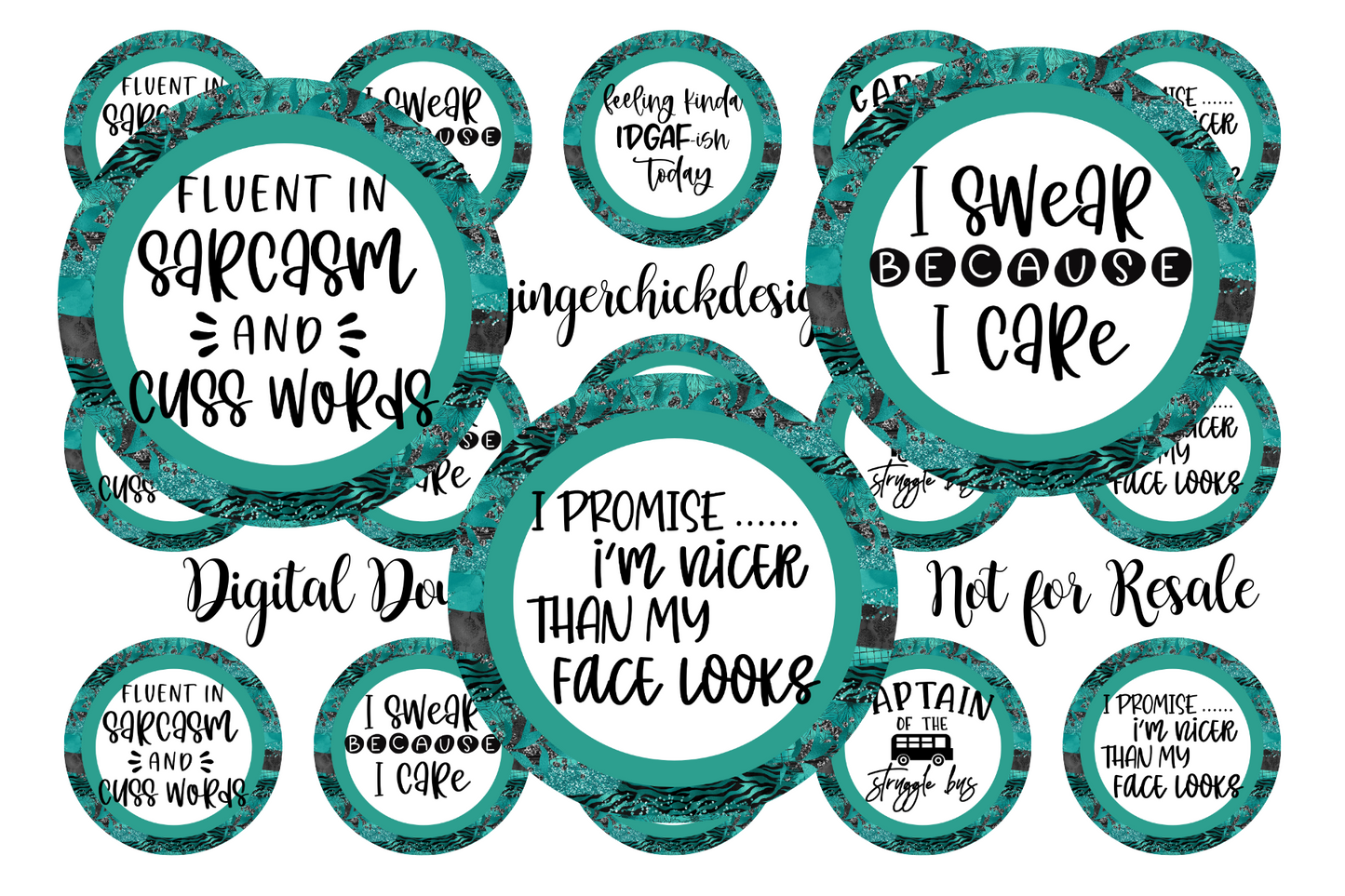 Fluent in Sarcasm Bottle Cap Images