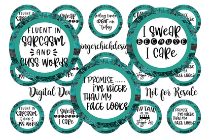 Fluent in Sarcasm Bottle Cap Images