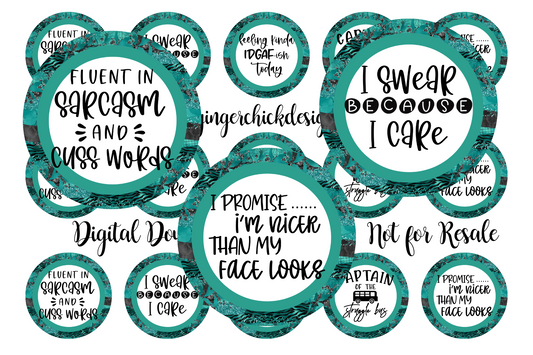 Fluent in Sarcasm Bottle Cap Images