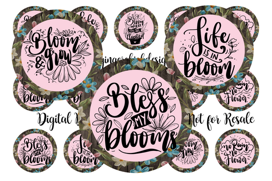 Bless my Blooms Bottle Cap Images