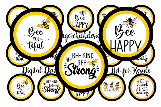 Honey Bees Bottle Cap Images