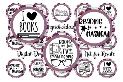 I Love Books Bottle Cap Images