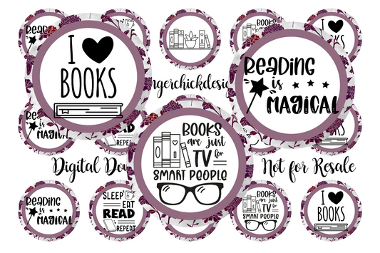 I Love Books Bottle Cap Images