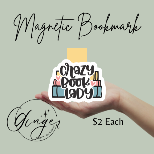 Crazy Book Lady Magnetic Bookmark