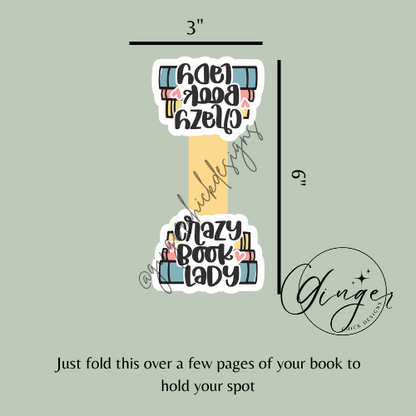 Crazy Book Lady Magnetic Bookmark