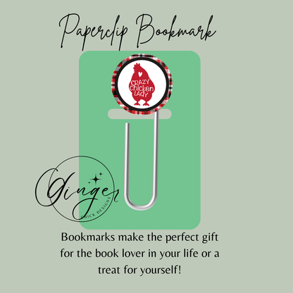 Crazy Chicken Lady 3-Inch Paperclip Bookmark