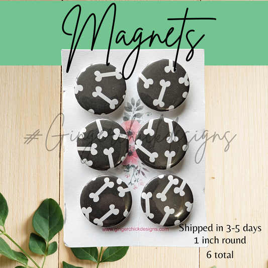 Dog Bones Button Magnets