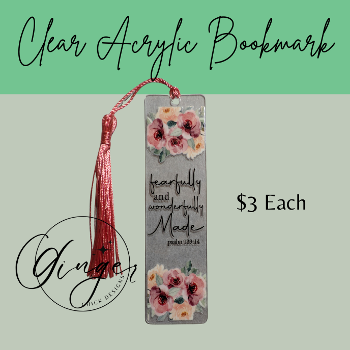 Fearfully and Wonderfully Made Acrylic Bookmarks