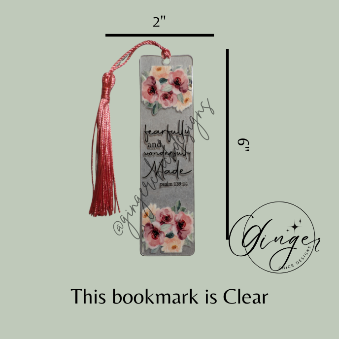 Fearfully and Wonderfully Made Acrylic Bookmarks