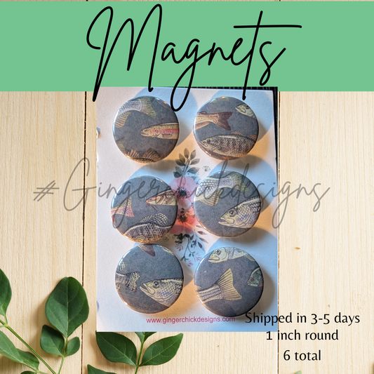 Fish Button Magnets