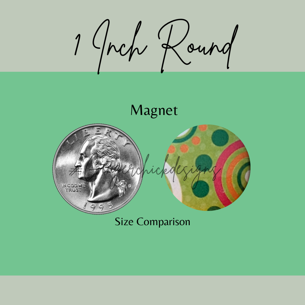 Green Geometric Button Magnets