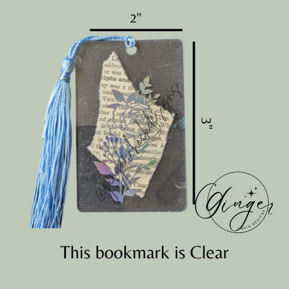 Holographic Rose Blossom Dictionary Acrylic Bookmark