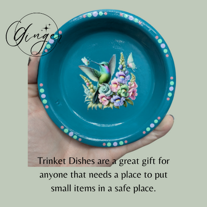 Hummingbird Mixed Media Art Trinket Dish