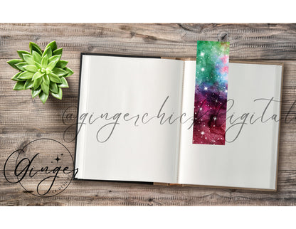 Galaxy - digital bookmark, digital download, book lovers, reading, inspirational