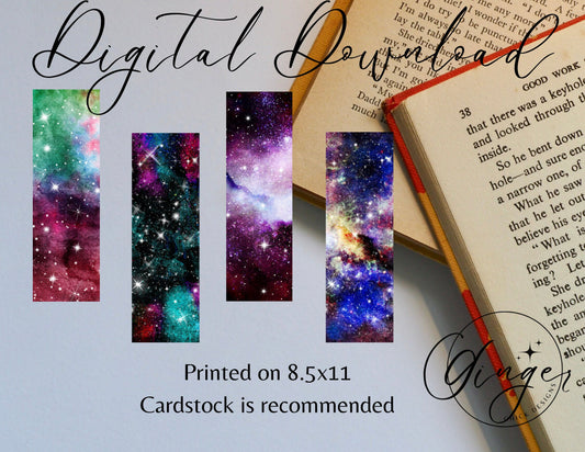 Galaxy - digital bookmark, digital download, book lovers, reading, inspirational