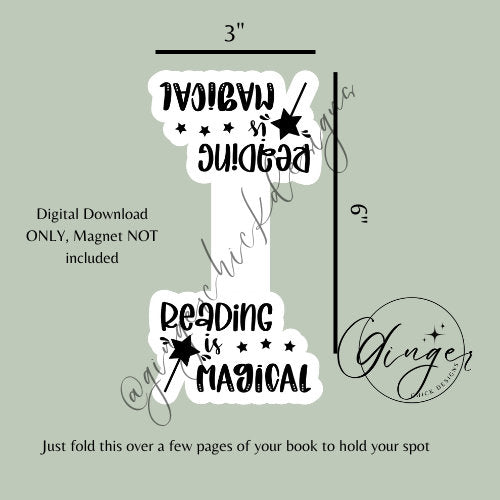 Magnetic Bookmark Instant Download, bookish merch, cute bookmarks, bookworm gift, reading bookmark, bibliophile, book accessories