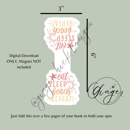 Magnetic Bookmark Instant Download, bookish merch, cute bookmarks, bookworm gift, reading bookmark, bibliophile, book accessories
