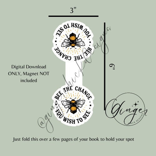 Magnetic Bookmark Instant Download, bookish merch, cute bookmarks, bookworm gift, reading bookmark, bibliophile, book accessories