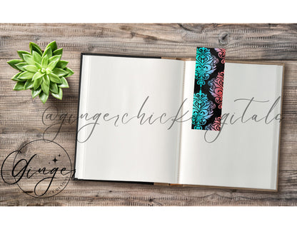 Rainbow Filigree - digital bookmark, digital download, book lovers, reading, inspirational