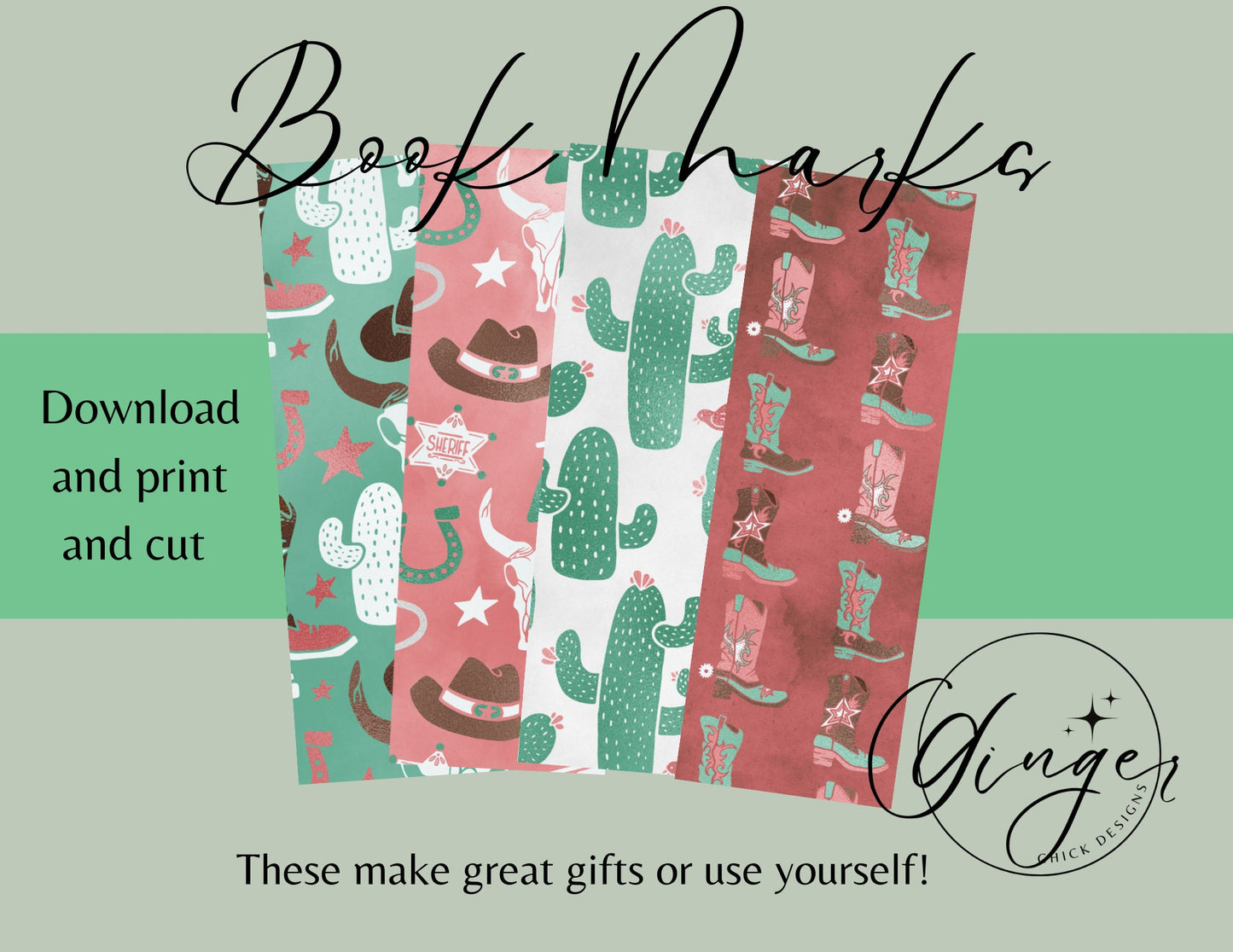 Cowgirl - digital bookmark, digital download, book lovers, reading, inspirational