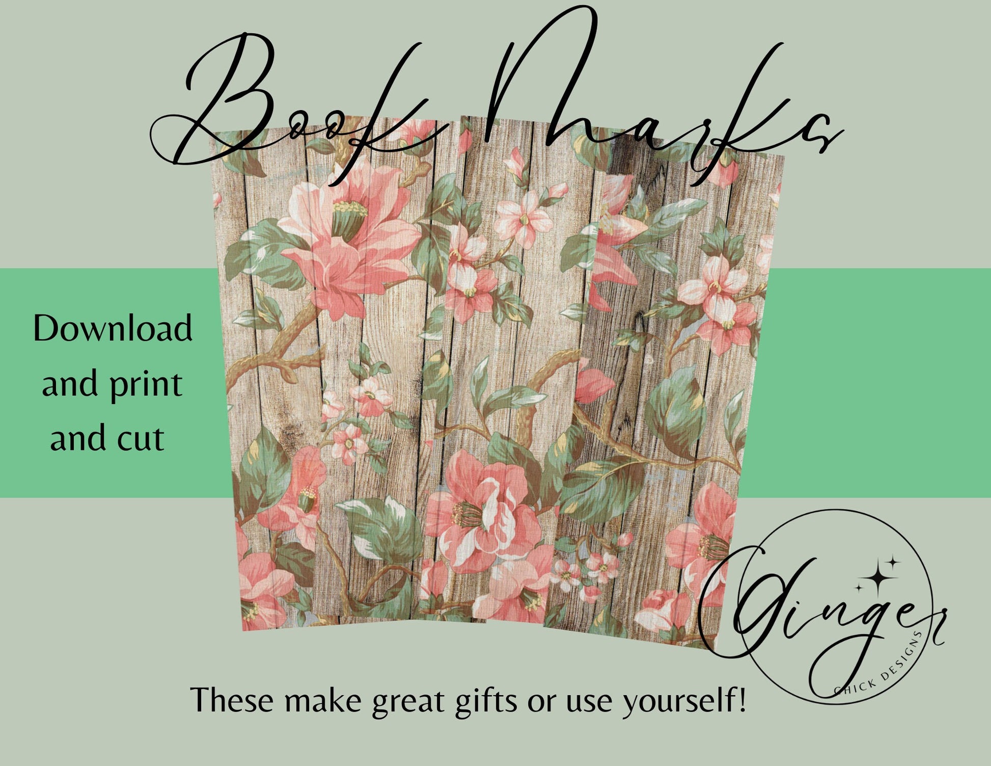 Pink Flower Barn - digital bookmark, digital download, book lovers, reading, inspirational
