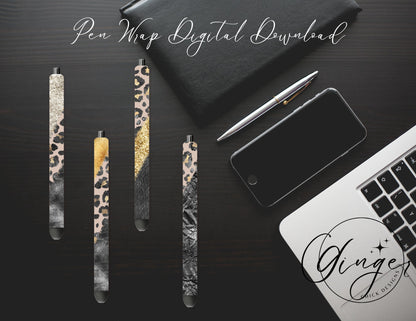 Pen Wraps | Pen skins | Leopard print | 4 designs | PNG/JPEG