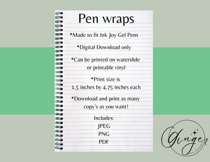 Pen Wraps | Pen skins | Hunting Lover | 4 designs | PNG/JPEG