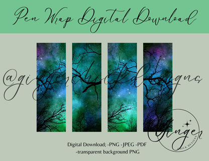 Pen Wraps | Pen skins | Night Sky | 4 designs | PNG/JPEG