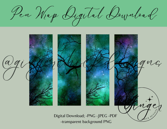 Pen Wraps | Pen skins | Night Sky | 4 designs | PNG/JPEG