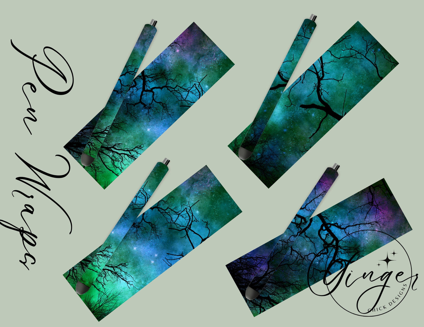 Pen Wraps | Pen skins | Night Sky | 4 designs | PNG/JPEG