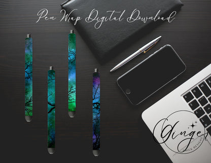 Pen Wraps | Pen skins | Night Sky | 4 designs | PNG/JPEG