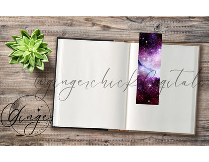 Galaxy - digital bookmark, digital download, book lovers, reading, inspirational