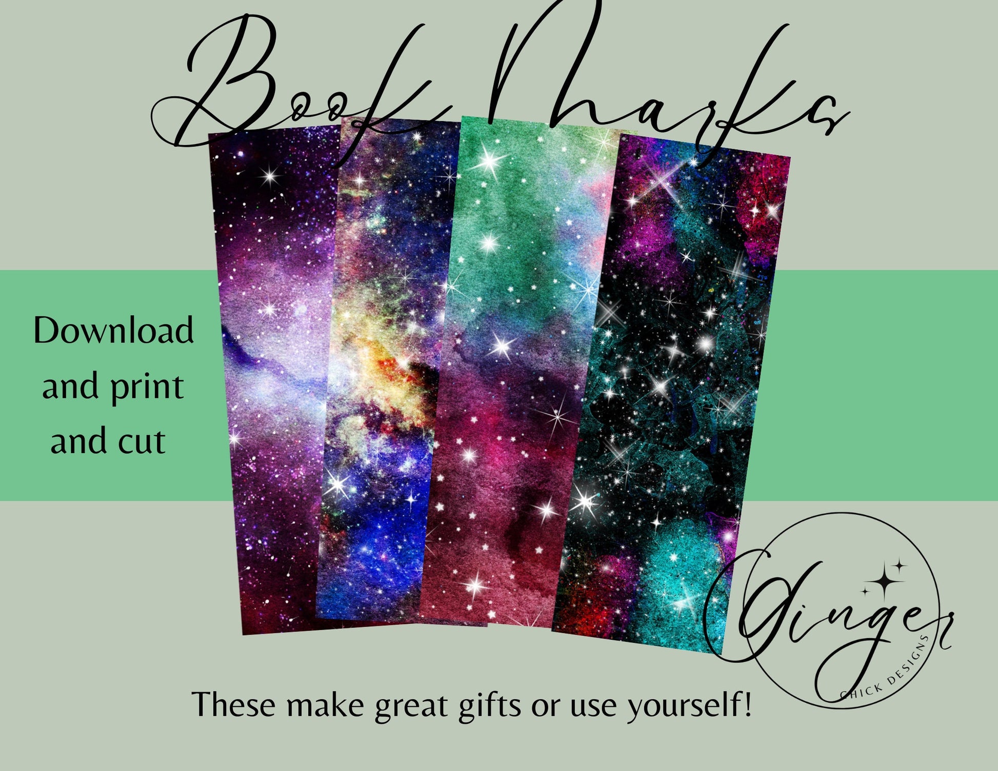 Galaxy - digital bookmark, digital download, book lovers, reading, inspirational