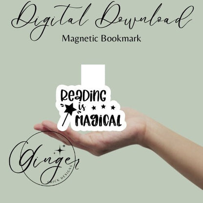 Magnetic Bookmark Instant Download, bookish merch, cute bookmarks, bookworm gift, reading bookmark, bibliophile, book accessories